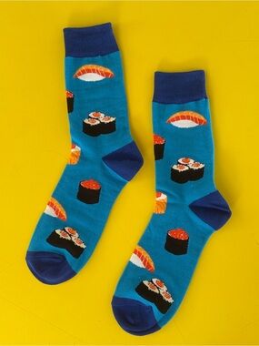 New Socksmith Graphic Sushi Cotton Crew Novelty Socks Unisex